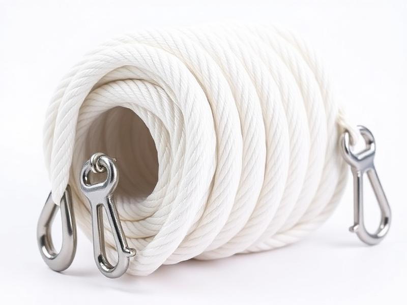 Tufropes marine-grade nylon rope coil with stainless steel hooks