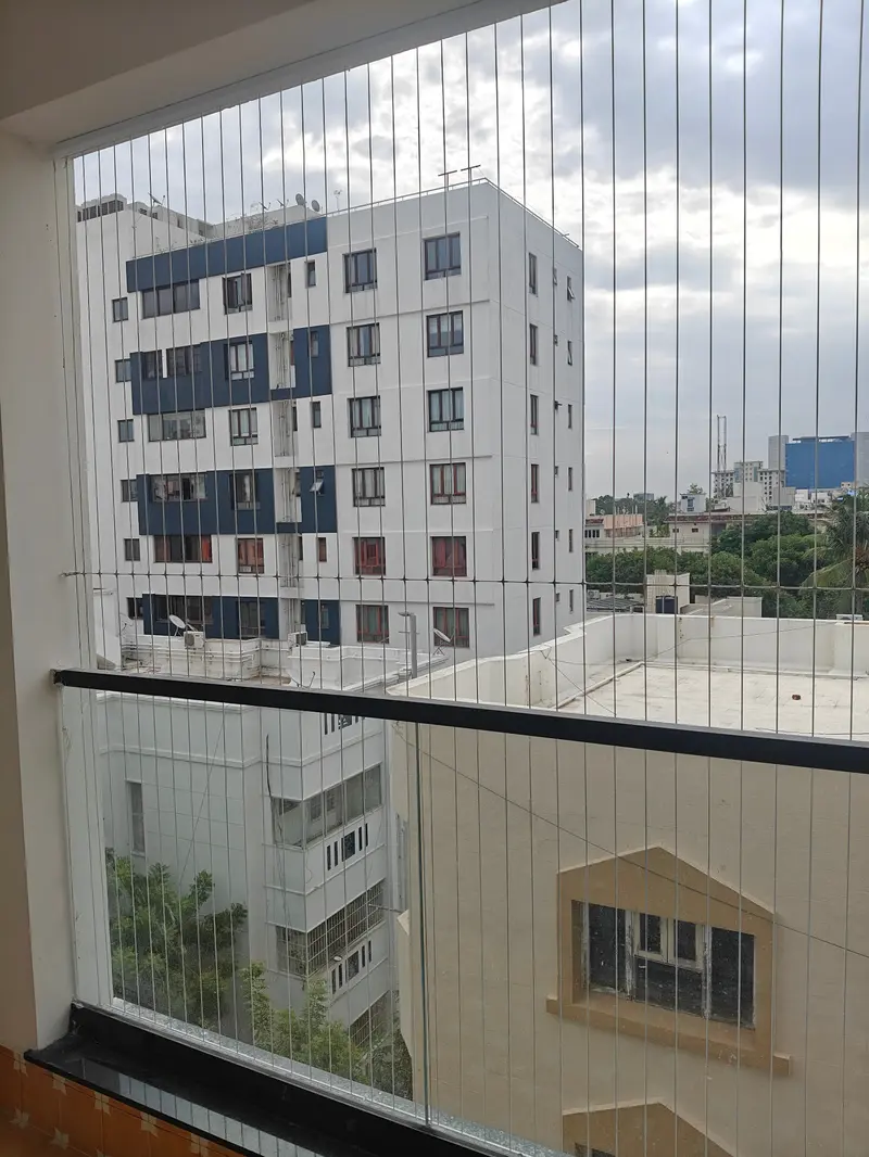 Invisible Grill For Balcony Installation In Anna Nagar — photo 5 of utility balconies work completed in Anna Nagar, Chennai