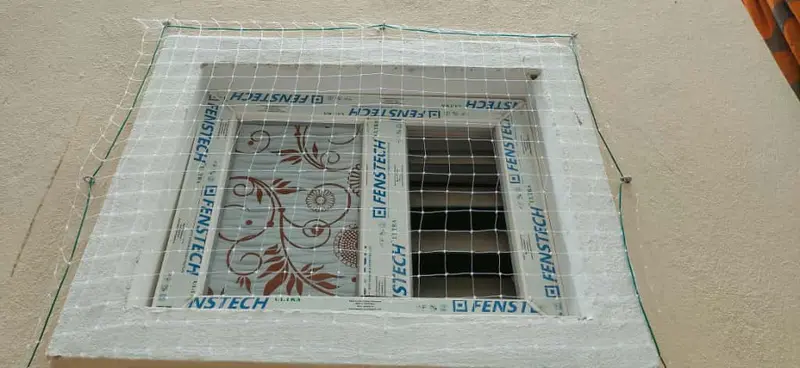 Pigeon Net Installation In ECR — photo 2 of window shafts work completed in ECR, Chennai